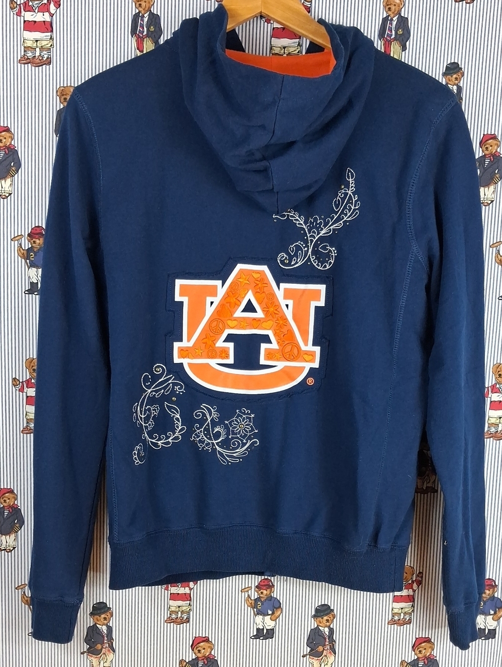 Y2K Women's Auburn Tiger's Cut & Sew Embroidered Full Zip Hoodie Sweatshirt Sz M